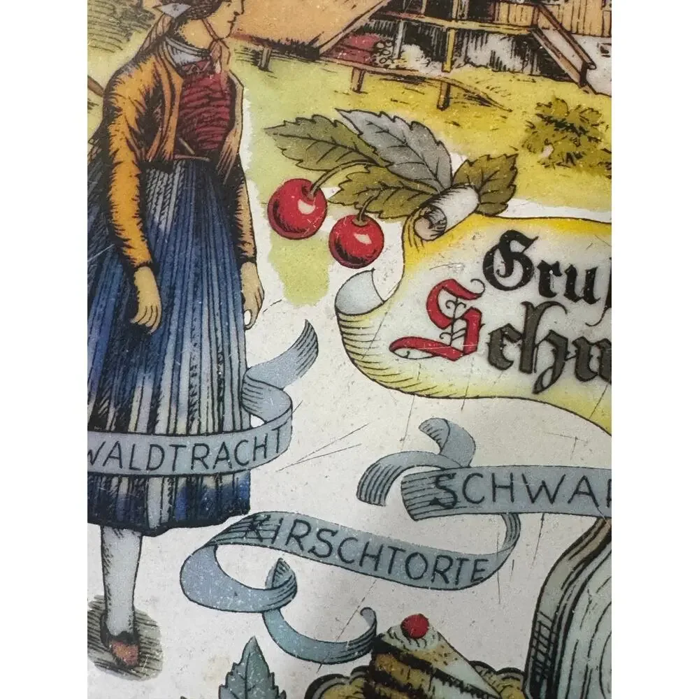 Vintage 1950s Mid Century German Tin Souvenir Tray 12